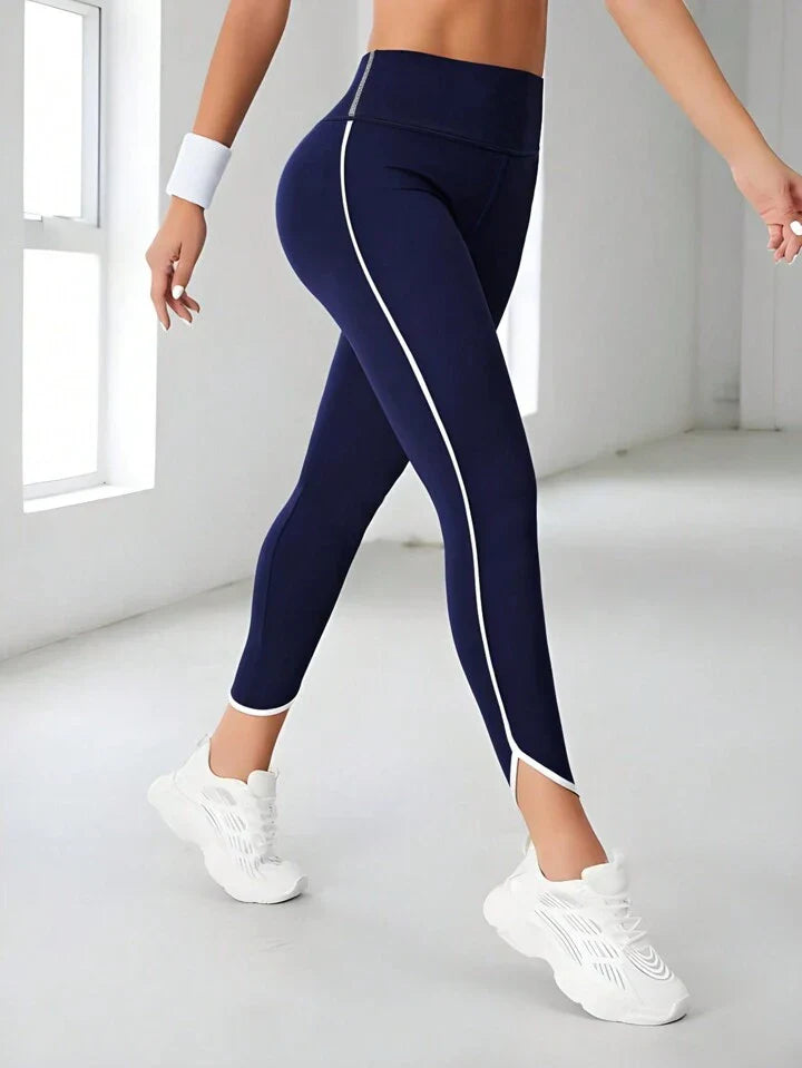 Navy Blue Women's Workout Leggings For Running, Yoga & Fitness