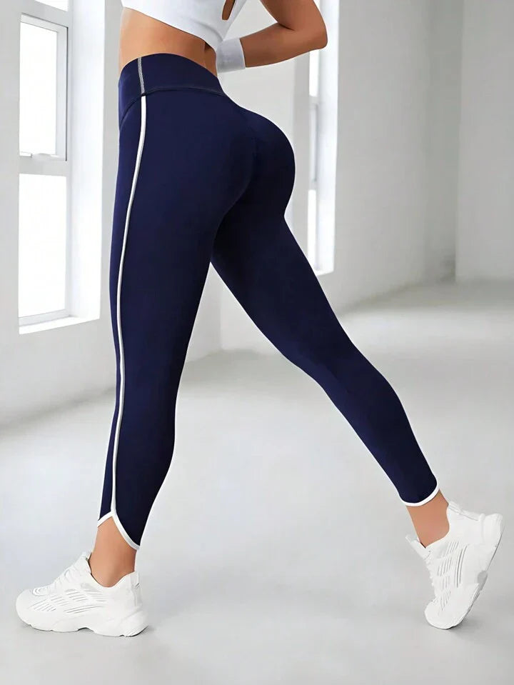 Navy Blue Women's Workout Leggings For Running, Yoga & Fitness