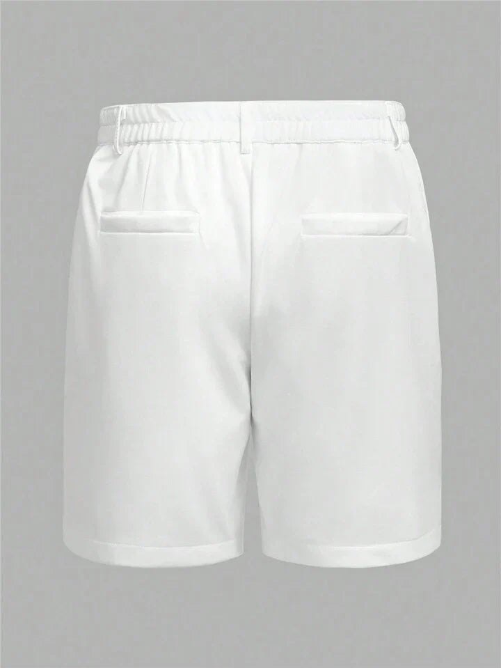 Manfinity Homme Men's Elastic Waist Straight Shorts