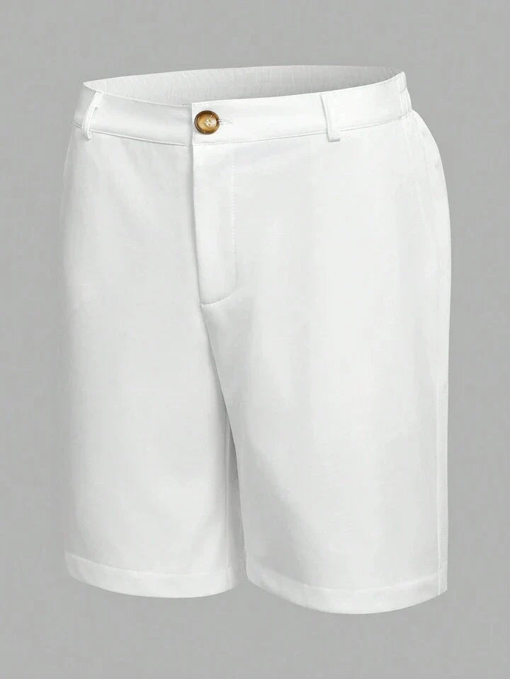 Manfinity Homme Men's Elastic Waist Straight Shorts
