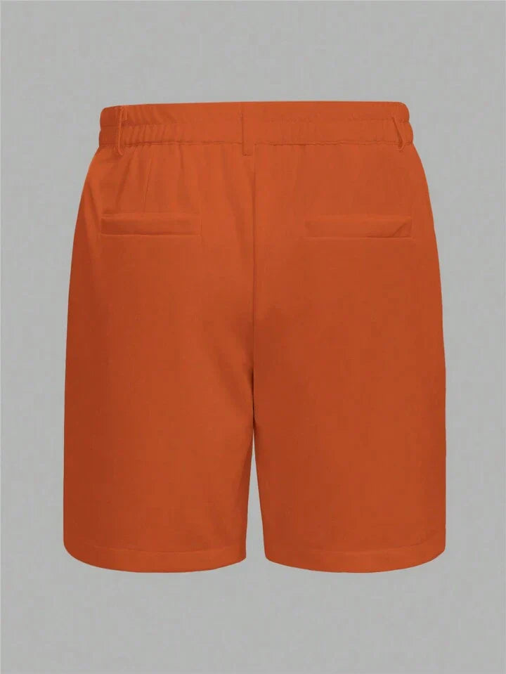 Homme Men Simple Solid Color Loose Fit Casual Shorts