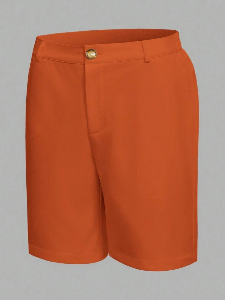Homme Men Simple Solid Color Loose Fit Casual Shorts