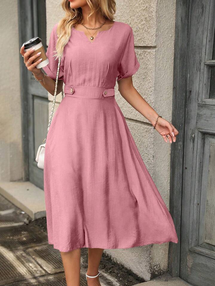 Neckline Batwing Sleeve Dress
