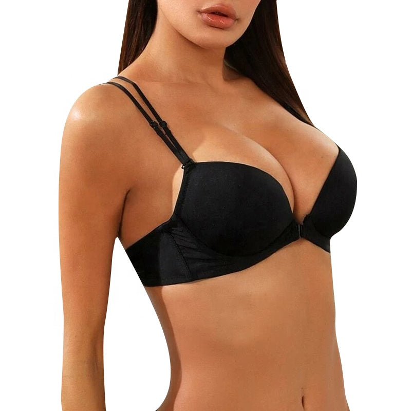 Black Push Up Bra with Fancy String Strap