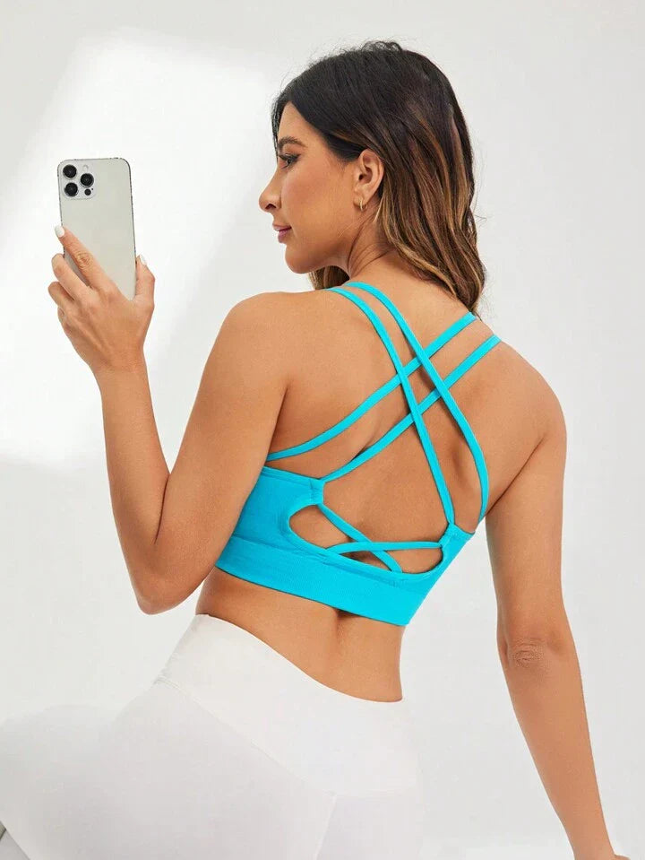 Seamless Cross Back Sports Bra