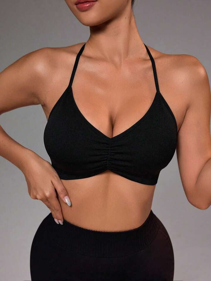 Sport Slayoga Women's Simple Seamless Solid Color Sports Bra