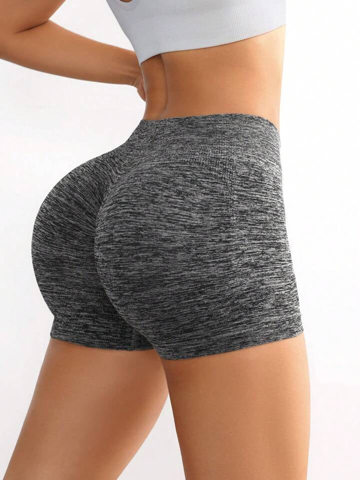 Women's Simple Solid Color Seamless Compression Running Shorts Booty Shorts