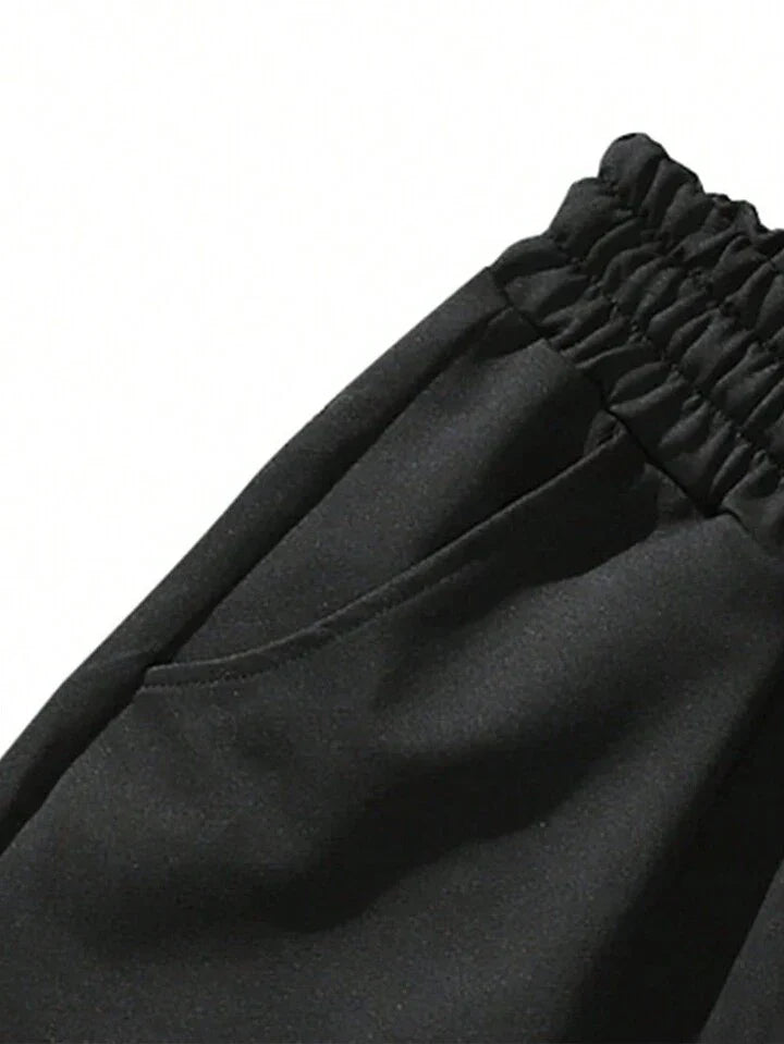 Homme Men Skull Print Drawstring Waist Shorts