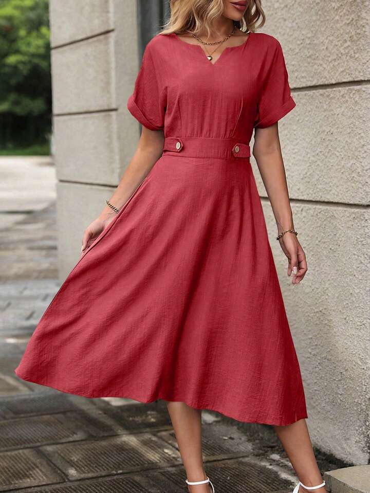 Neckline Batwing Sleeve Dress